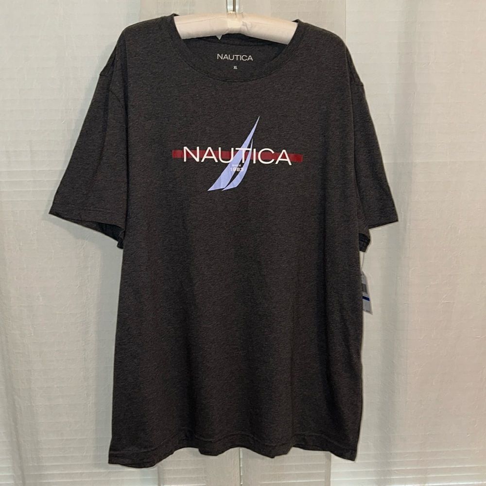 Nautica XL Gray Short Sleeve Cotton Graphic Tee